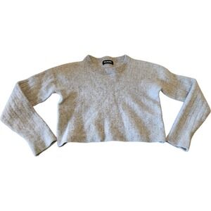 NAADAM Gray 100% Cashmere Cropped Mock Neck Sweater Kids Size Medium